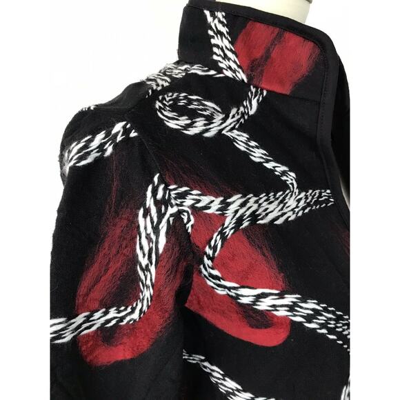 Kaktus Single Breast Open Front Embroidered Print Jacket - Picture 6 of 12